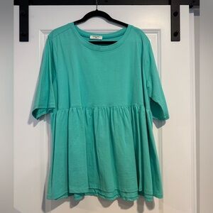 Zenana Outfitters Teal Crewneck Top